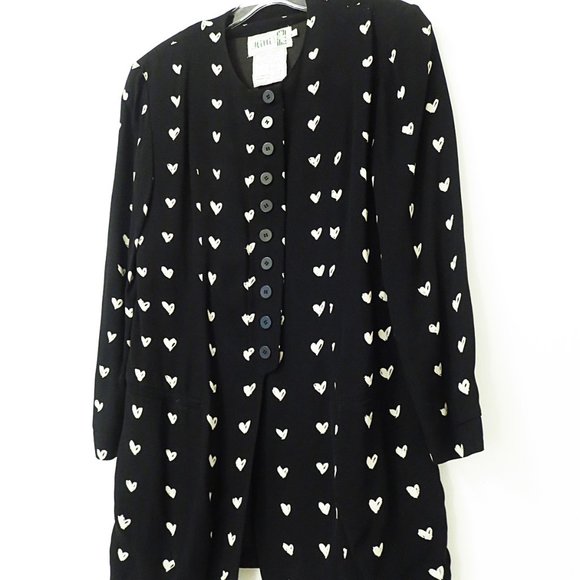 Vintage Milli Heart Print Polka Dot Style Blazer - Picture 3 of 7